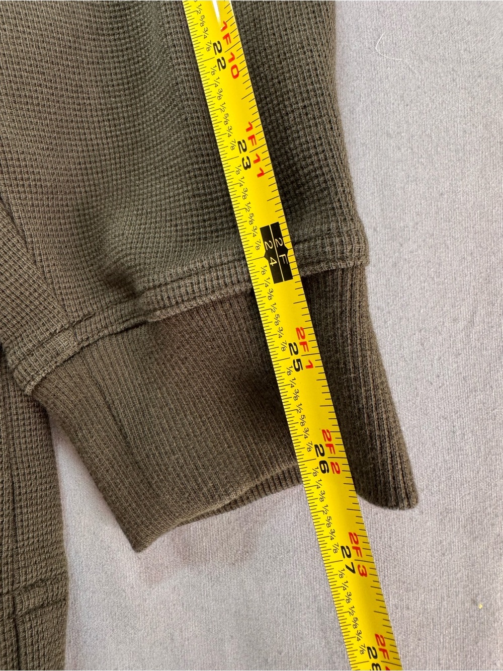 L.L. Bean Olive Green Henley Long Sleeve Shirt - Picture 6 of 7